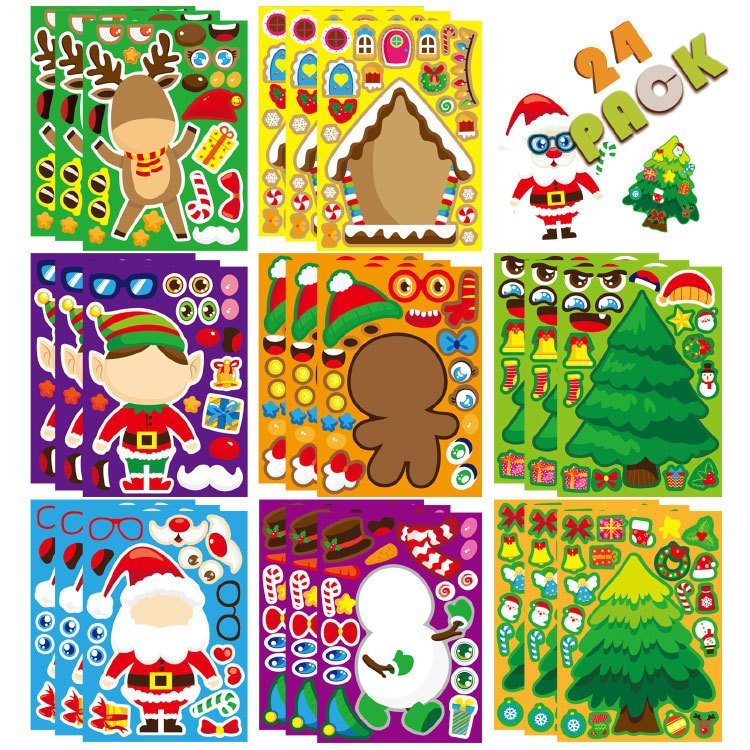 Party Games Phone - Autocollants de puzzle de Noël Kawaii,