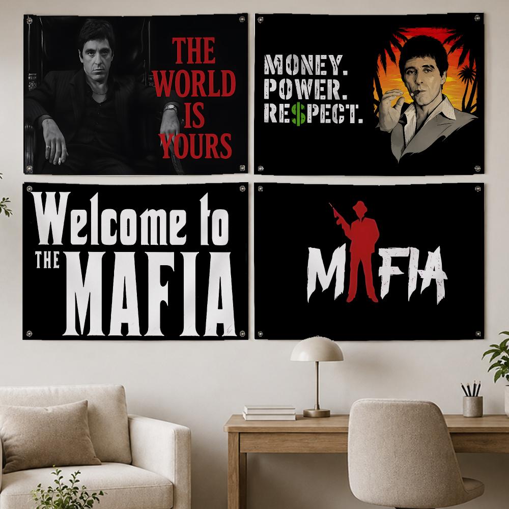 Party Games Mafia - Bannière murale décorative pour la maison,