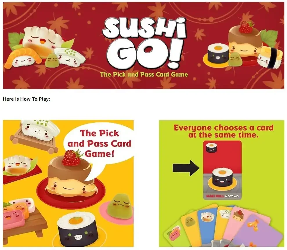 Sushi Go ! & Jeu de cartes Sus - Party Games Board Game avis et prix